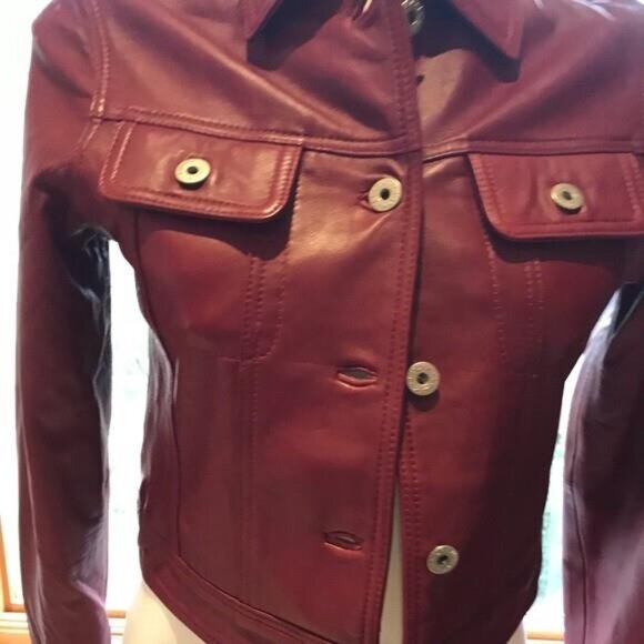nwot Red leather jacket - Picture 5 of 8